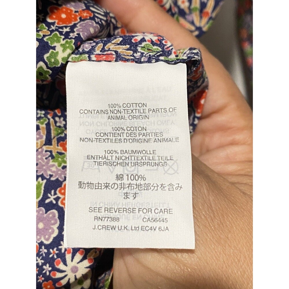 J.CREW Size 4 Perfect shirt in Liberty Art Fabrics Kayoko floral Style G0534 - Picture 5 of 6